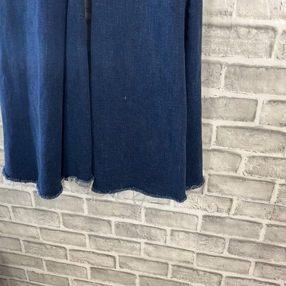 We The Free Super High Rise Lace Up Flare Jeans Size 24 Dark Wash Hippie 24x31 - Picture 2 of 13